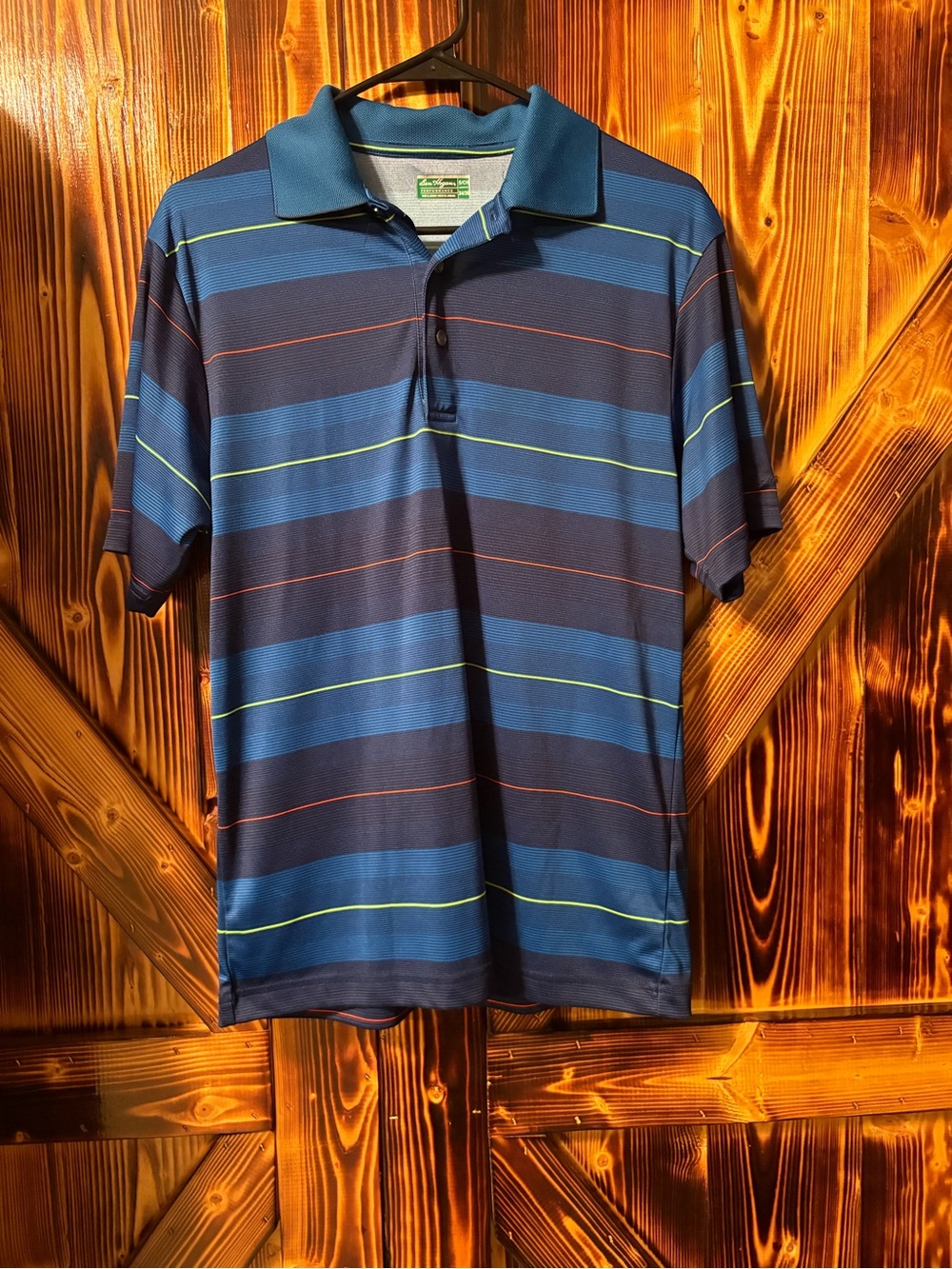 Ben Hogan Men's Blue Striped Polo Shirt -size Small